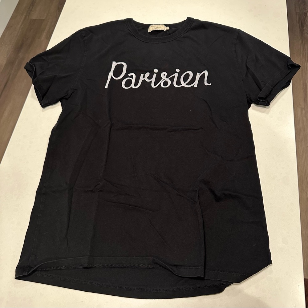 Maison Kitsune “Parisien” Tee Shirt - Black - Large